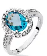Inel Bonore - Aur Alb 585 - Topaz 1,7 ct