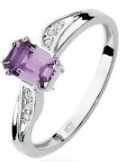 Inel Bonore - Aur Alb 585 - Ametist 0,5 ct