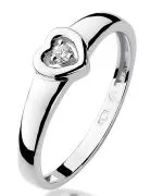 Inel Bonore - Aur Alb 585 - Diamant 0,04 ct