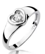 Inel Bonore - Aur Alb 585 - Diamant 0,1 ct