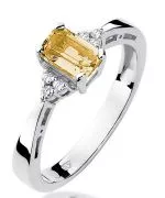 Inel Bonore - Aur Alb 585 - Citrin 0,6 ct