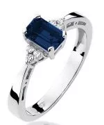Inel Bonore - Aur Alb 585 - Safir 0,6 ct