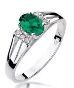 Inel Bonore - Aur Alb 585 - Smarald 0,4 ct