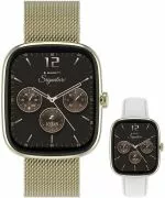Smartwatch dama Garett Signature Flow Gold Mesh SET