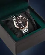 Ceas barbatesc DESTELL Aries Black Silver Steel Sapphire Gift Set