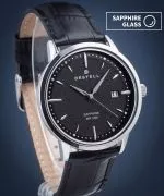 Ceas barbatesc DESTELL Pictor Black Silver Leather Sapphire