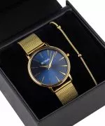 Ceas dama BOWA Praha Navy Blue-Gold Mesh 38 Gift Set