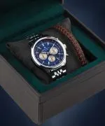 Ceas barbatesc DESTELL Circinus Blue Silver Steel Chrono Sapphire Gift Set