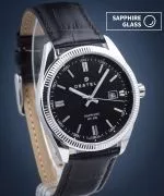 Ceas barbatesc DESTELL Loup Black Silver Leather Sapphire