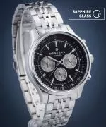 Ceas barbatesc DESTELL Circinus Black Silver Steel Chronograph Sapphire