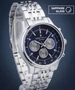 Ceas barbatesc DESTELL Circinus Blue Silver Steel Chronograph Sapphire