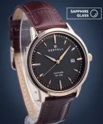 Ceas barbatesc DESTELL Pictor Black Rose Gold Brown Leather Sapphire