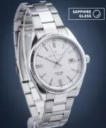 Ceas barbatesc DESTELL Loup White Silver Steel Sapphire