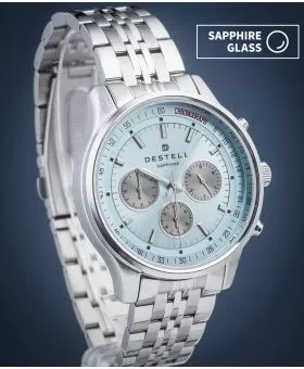 Ceas barbatesc DESTELL Circinus Ice Blue Silver Steel Chronograph Sapphire