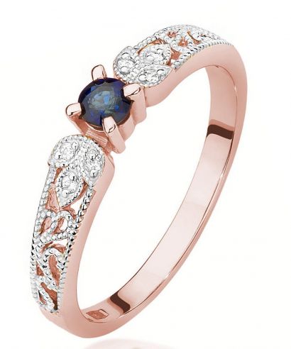 Inel Bonore - Aur Roz 585 - Safir 0,1 ct