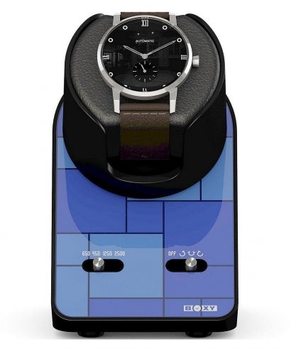 Cutie Intors Ceasuri Beco Technic Boxy BLDC Nightstand Graphic Blue pentru 1 ceas cu cablu USB