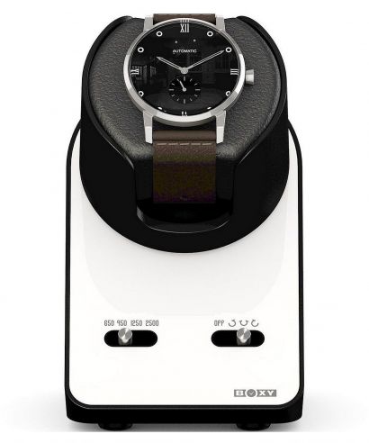 Cutie Intors Ceasuri Beco Technic Boxy BLDC Nightstand Pure White de ceasuri pentru 1 ceas cu cablu USB
