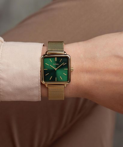 Ceas dama BOWA Vienna Green Gold Mesh 29