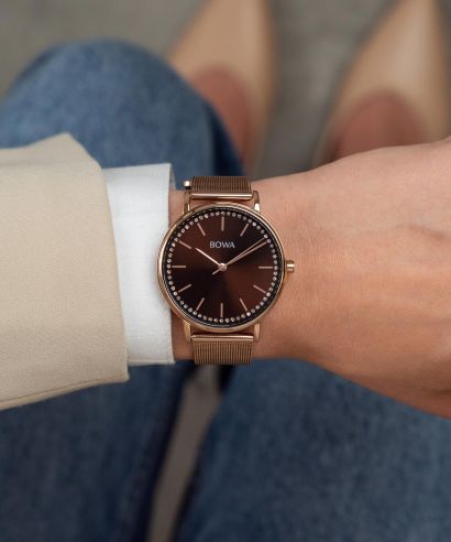 Ceas dama BOWA Rio Brown-Rose Gold Mesh 38