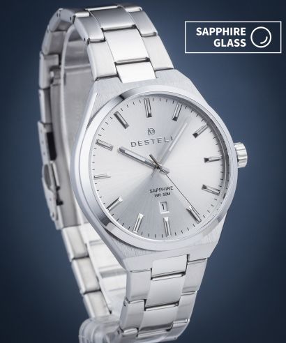Ceas barbatesc DESTELL Aries Full Silver Steel Sapphire