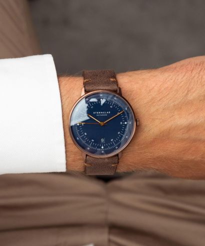 Ceas barbatesc Sternglas Hamburg Dark Blue Bronze