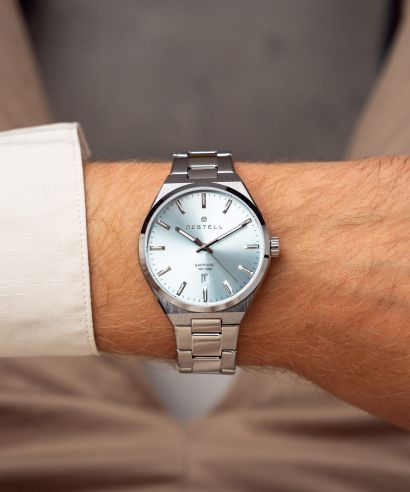Ceas barbatesc DESTELL Aries Ice Blue Silver Steel Sapphire