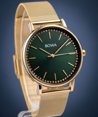 Ceas dama BOWA Rio Green-Gold Mesh 38