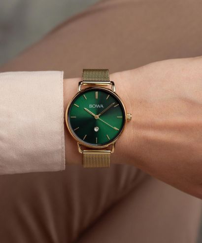 Ceas dama BOWA Milan Green Gold Mesh 34