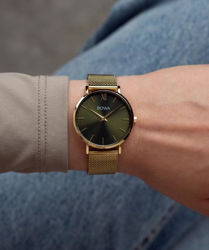 Ceas dama BOWA London Green-Gold Mesh 33