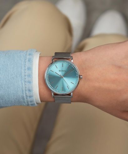Ceas dama BOWA Rio Ice-Blue Silver Mesh 38