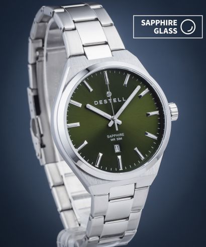 Ceas barbatesc DESTELL Aries Green Silver Steel Sapphire