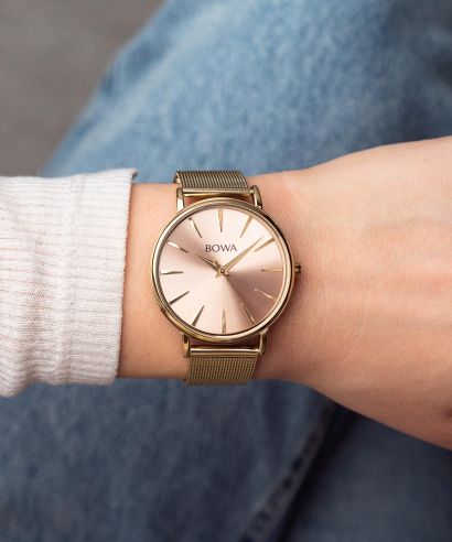Ceas dama BOWA Praha Pink-Gold Mesh 38