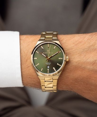 Ceas barbatesc DESTELL Aries Green Gold Steel Sapphire