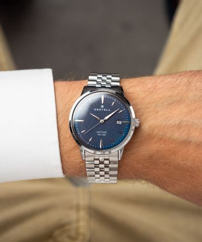 Ceas barbatesc DESTELL Pictor Blue Silver Steel Sapphire