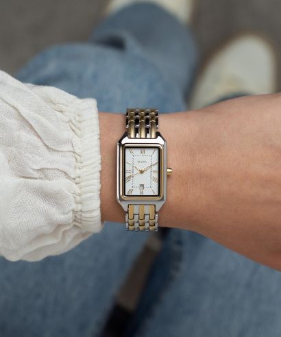 Ceas dama BOWA Barcelona White Silver-Gold Steel 23
