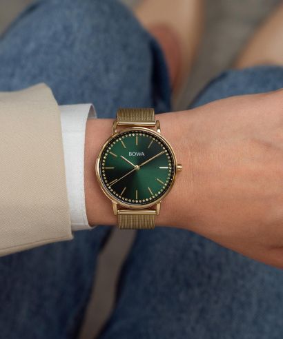 Ceas dama BOWA Rio Green-Gold Mesh 38