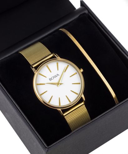 Ceas dama BOWA Praha White-Gold Mesh 38 Gift Set