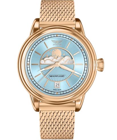 Ceas dama Aviator Moonflight Ice Blue Limited Edition