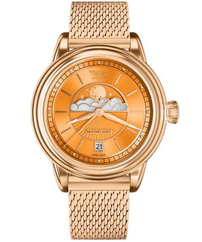 Ceas dama Aviator Moonflight Orange Limited Edition
