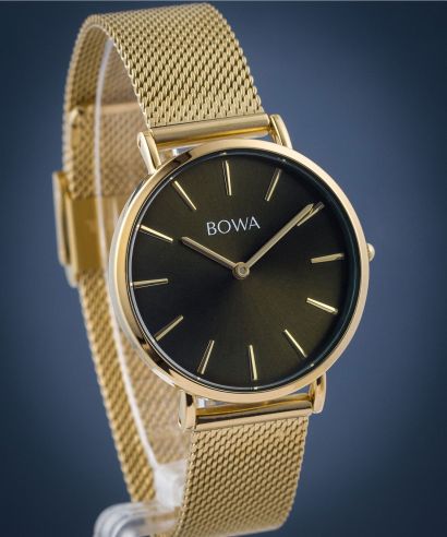 Ceas dama BOWA New York Petite Green-Gold Mesh 34