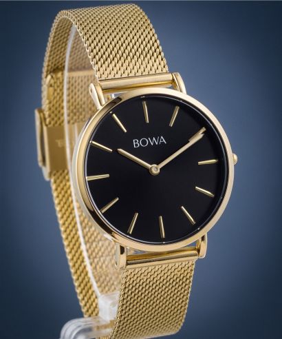Ceas dama BOWA New York Petite Black-Gold Mesh 34