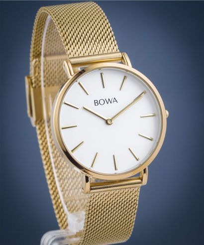 Ceas dama BOWA New York Petite White-Gold Mesh 34