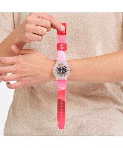 Ceas Unisex Swatch Beijing 2022 Red Rivers and Mountains