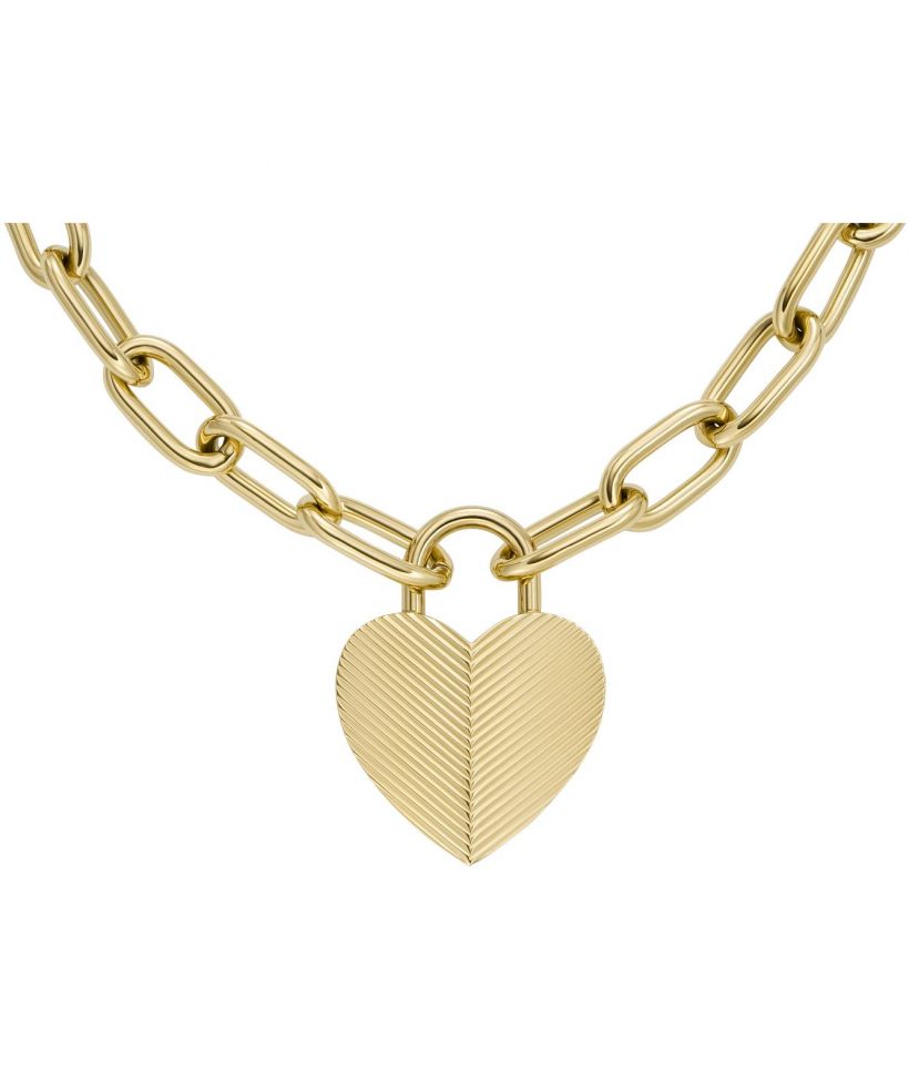 Colier Fossil Harlow Linear Texture Heart