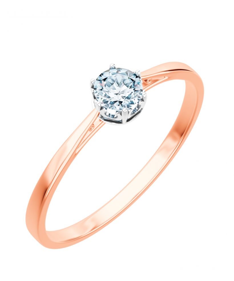 Inel Bonore - Aur Roz 585 - Diamant 0,5 ct