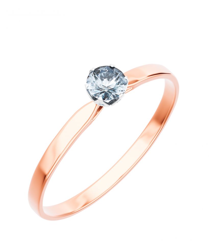 Inel Bonore - Aur Roz 585 - Diamant 0,4 ct