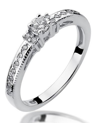Inel Bonore - Aur Alb 585 - Diamant 0,13 ct