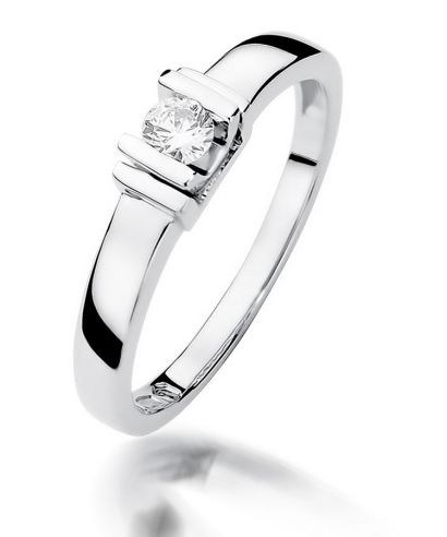 Inel Bonore - Aur Alb 585 - Diamant 0,1 ct