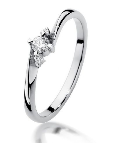 Inel Bonore - Aur Alb 585 - Diamant 0,1 ct