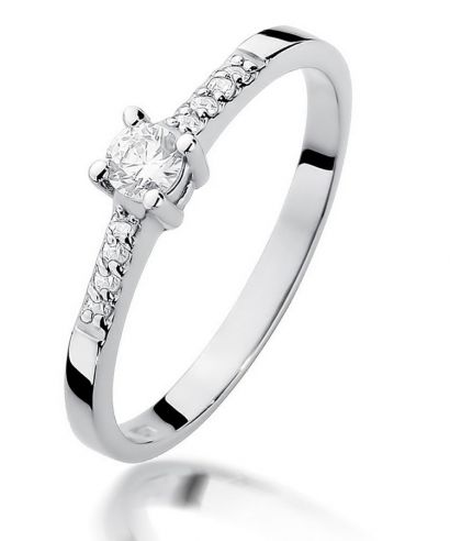 Inel Bonore - Aur Alb 585 - Diamant 0,15 ct